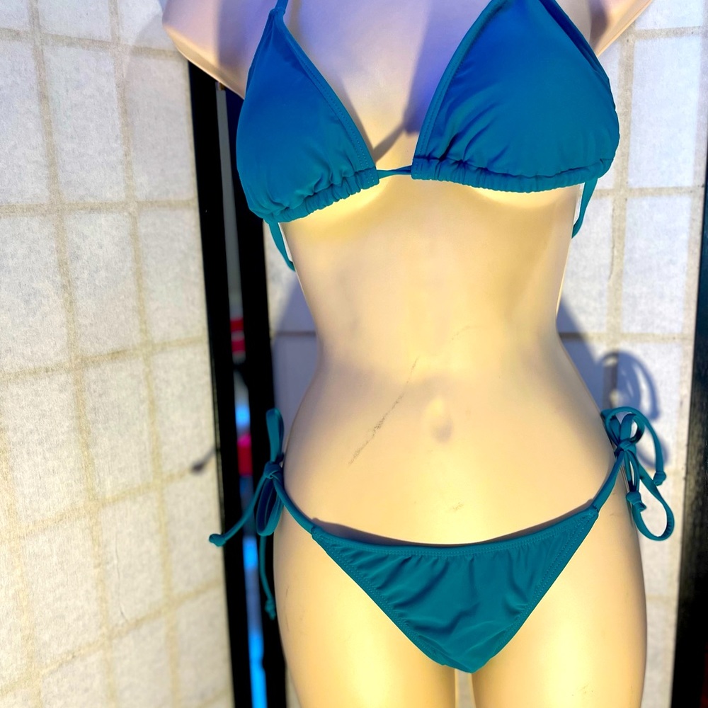 h2oh teal 2 piece bikini set new size small